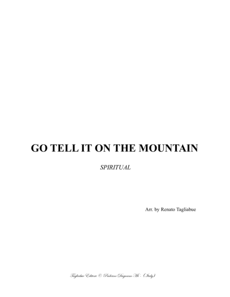 Go Tell It On The Mountain For Satb Choir Sheet Music