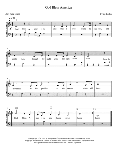 God Bless America Sheet Music