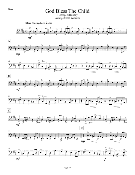 God Bless The Child Strings Bass Sheet Music