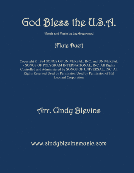 Free Sheet Music God Bless The Us A Arranged For Flute Duet