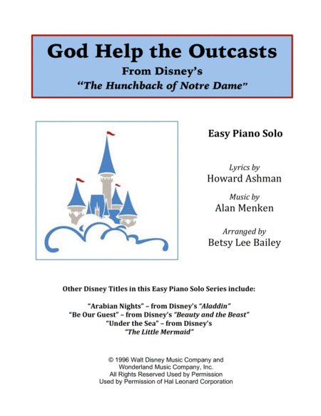 Free Sheet Music God Help The Outcasts Easy Piano Solo