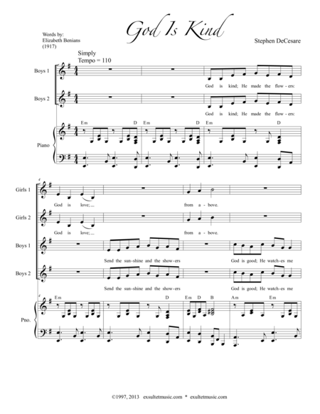 God Is Kind Sheet Music