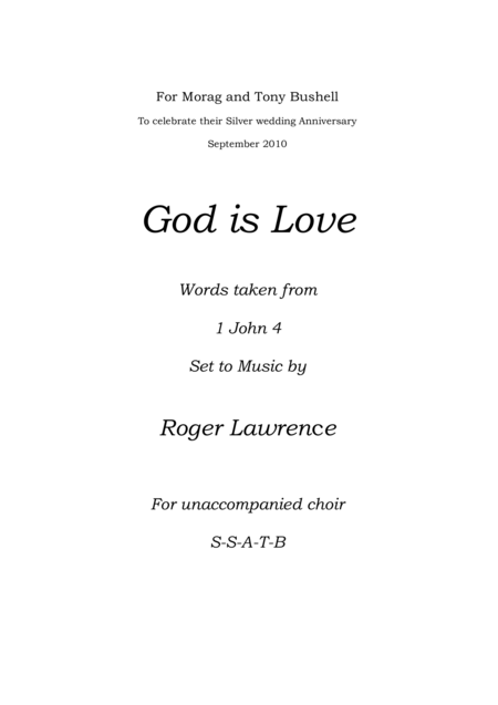 God Is Love Sheet Music