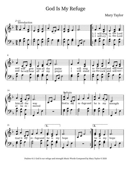 Free Sheet Music God Is My Refuge