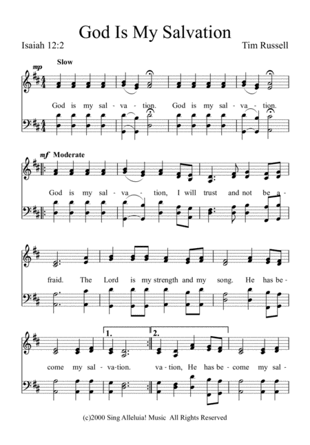 God Is My Salvation Sheet Music