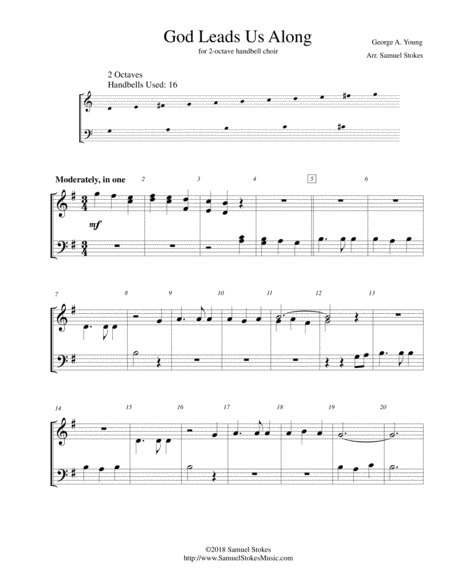 God Leads Us Along God Leads His Dear Children Along For 2 Octave Handbell Choir Sheet Music