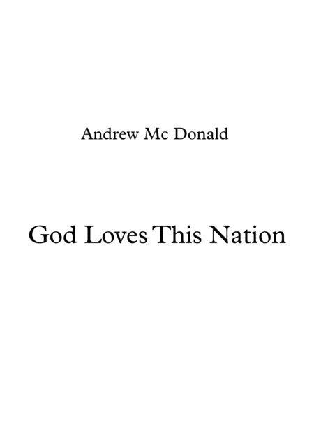 God Loves This Nation Sheet Music