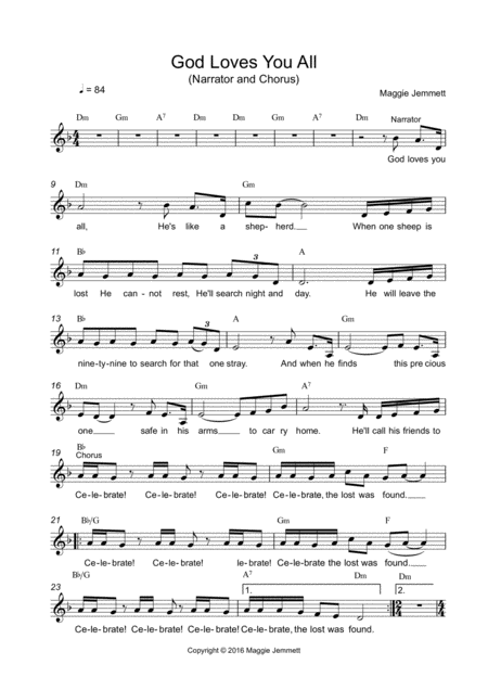 Free Sheet Music God Loves You All