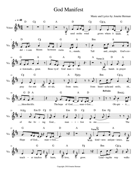 God Manifest Lead Sheet Sheet Music