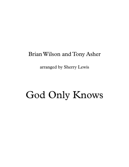 Free Sheet Music God Only Knows String Duo For String Duo