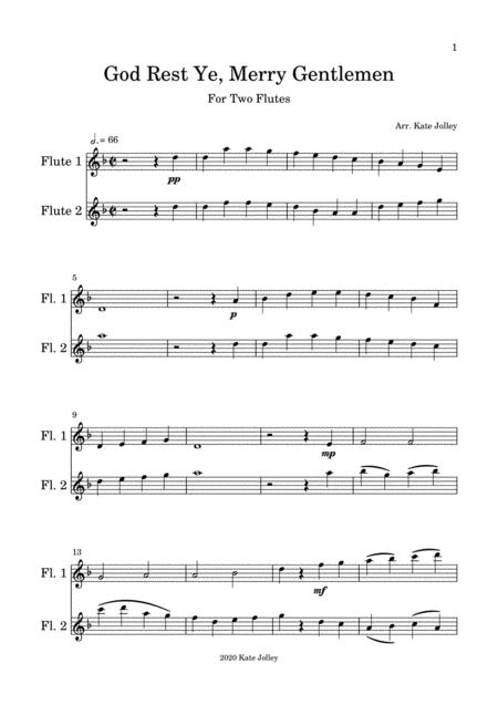 Free Sheet Music God Rest Ye Merry Gentlemen Flute Duet