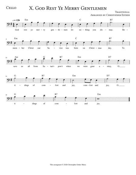 Free Sheet Music God Rest Ye Merry Gentlemen For Cello