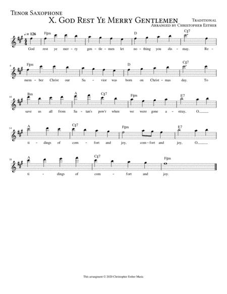 God Rest Ye Merry Gentlemen For Tenor Saxophone Sheet Music