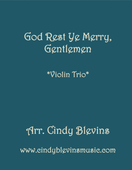 God Rest Ye Merry Gentlemen For Violin Trio Sheet Music