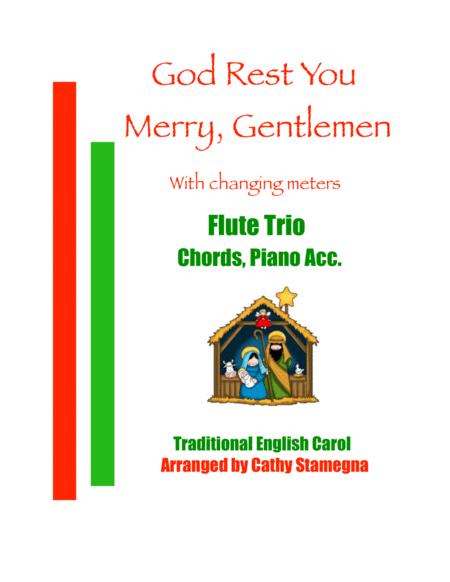 God Rest You Merry Gentlemen Flute Trio Chords Piano Acc Sheet Music