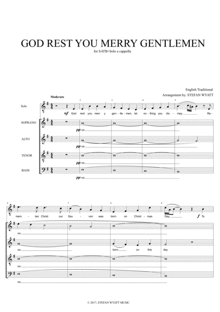 Free Sheet Music God Rest You Merry Gentlemen Satb Solo A Cappella