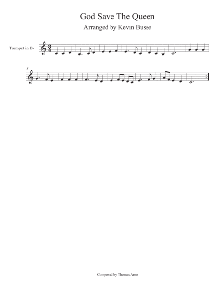 God Save The Queen Trumpet Sheet Music