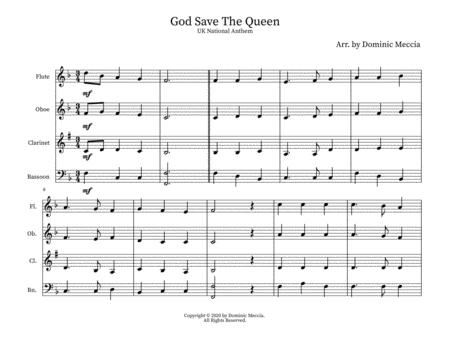 God Save The Queen Wind Quartet Sheet Music