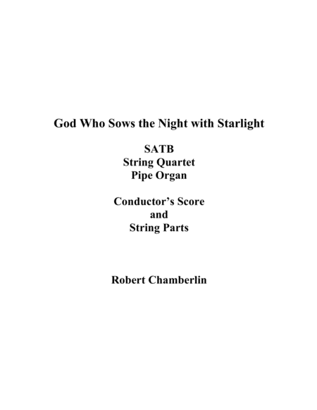 God Who Sows The Night With Starlight Sheet Music