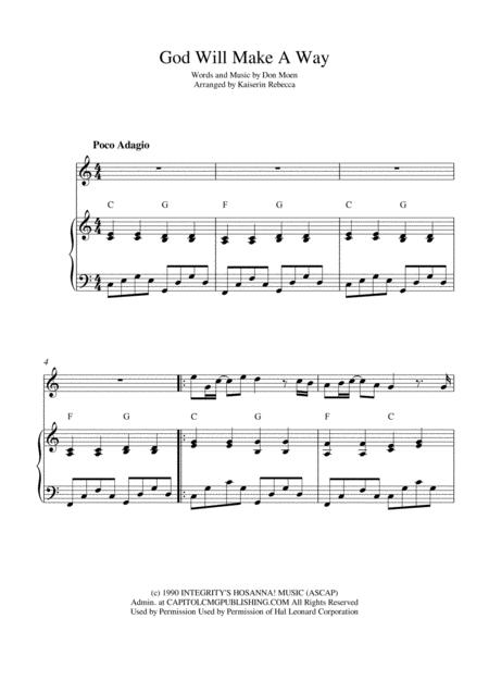 Free Sheet Music God Will Make A Way For Oboe Solo And Piano Accompaniment