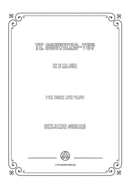 Free Sheet Music Godard Te Souviens Tu In D Major For Voice And Piano