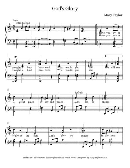 Free Sheet Music Gods Glory