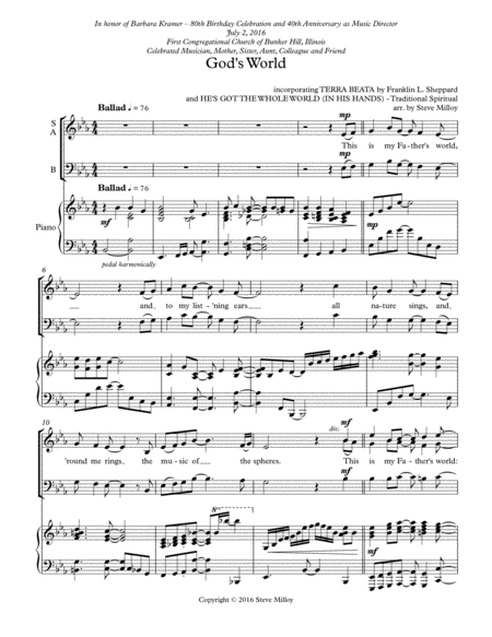 Gods World Sheet Music