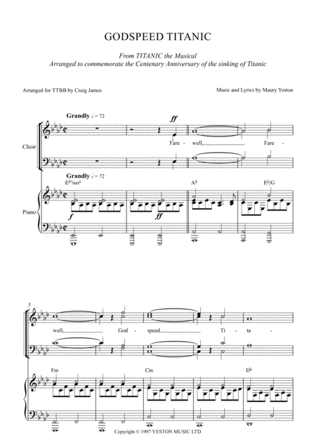 Free Sheet Music Godspeed Titanic