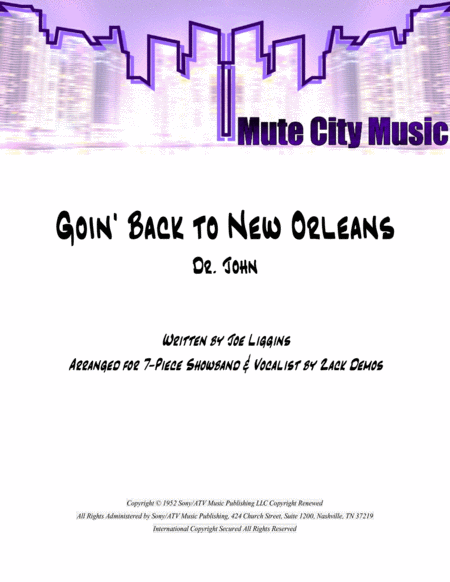 Free Sheet Music Going Back To New Orleans