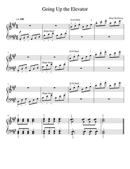 Free Sheet Music Going Up The Elevator Hands Crossing Piano Study