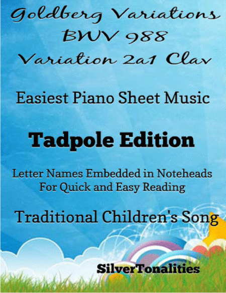 Goldberg Variations Bwv 988 Variation 2a1 Clav Easiest Piano Sheet Music Sheet Music
