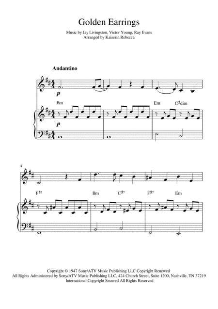 Free Sheet Music Golden Earrings Violin Solo And Piano Accompaniment