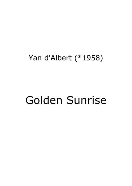 Golden Sunrise Sheet Music