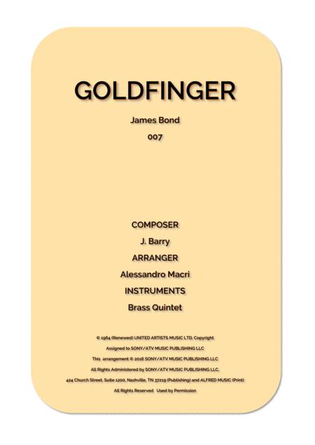 Goldfinger James Bond 007 Sheet Music