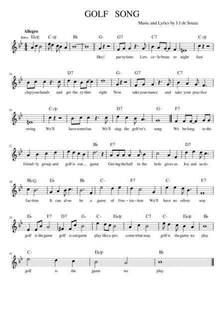 Golf Song Sheet Music