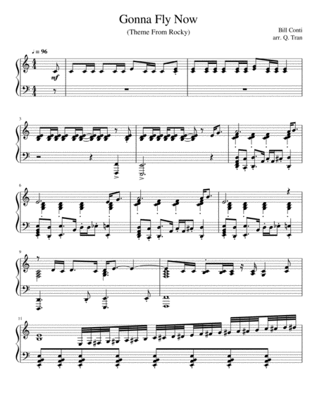 Free Sheet Music Gonna Fly Now Theme From Rocky For Advanced Piano Solo