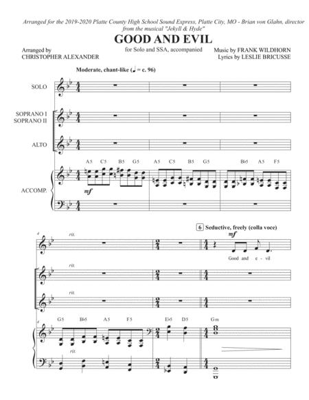 Free Sheet Music Good And Evil From Jekyll And Hyde Octavo