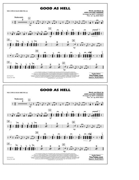 Good As Hell Arr Matt Conaway And Jack Holt Multiple Bass Drums Sheet Music