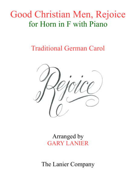 Good Christian Men Rejoice Horn In F With Piano Score Part Sheet Music