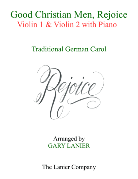 Good Christian Men Rejoice Violin 1 Violin 2 With Piano Score Parts Sheet Music