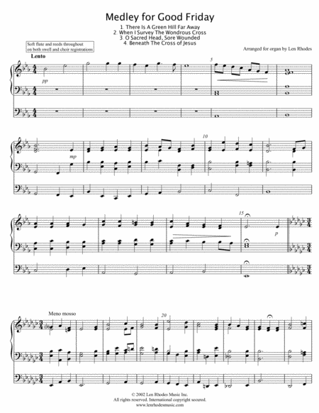 Good Friday Medley For Organ Solo Sheet Music