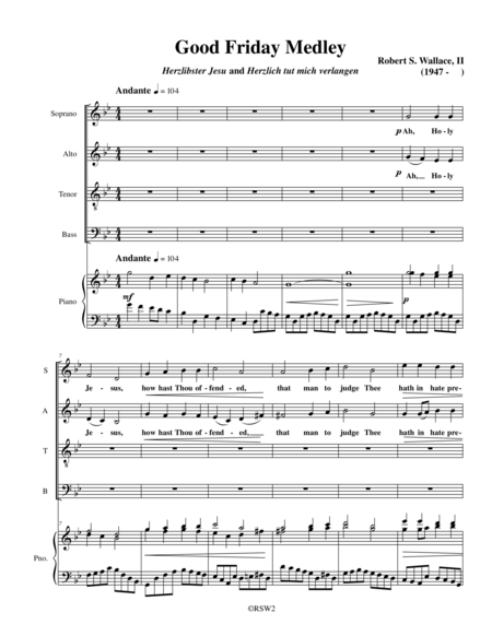 Free Sheet Music Good Friday Medley