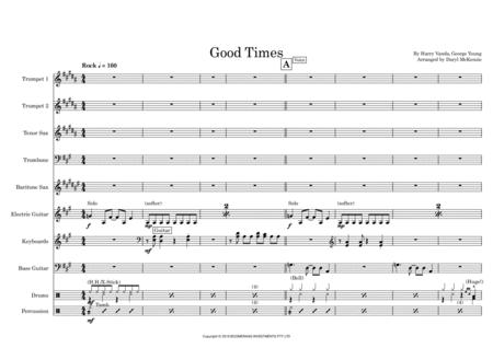 Good Times Vocal With Small Band 5 Horns Key Of A Sheet Music