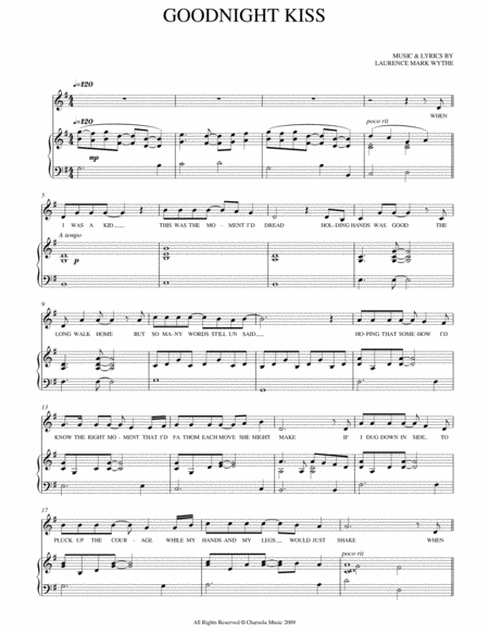 Free Sheet Music Goodnight Kiss