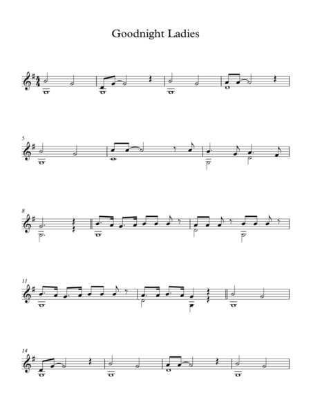 Free Sheet Music Goodnight Ladies American Traditional Song