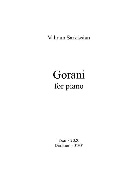 Free Sheet Music Gorani For Piano