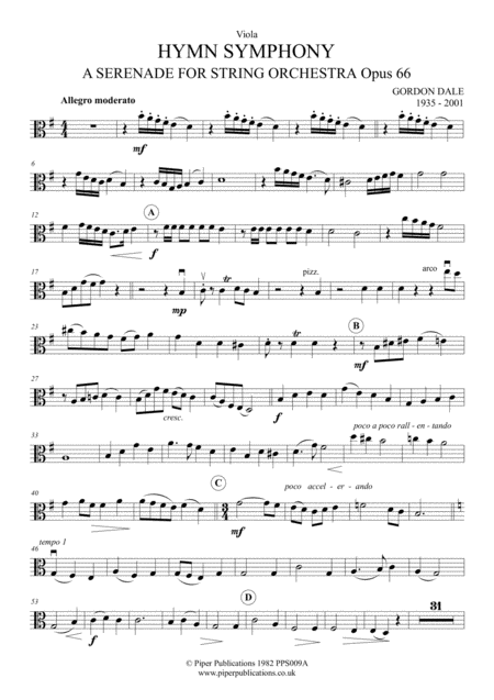 Gordon Dale Hymn Symphony Viola Part Sheet Music