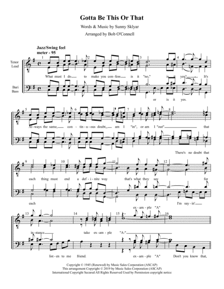 Free Sheet Music Gotta Be This Or That