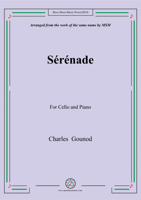 Gounod Srnade For Cello And Piano Sheet Music