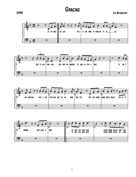 Free Sheet Music Gracias